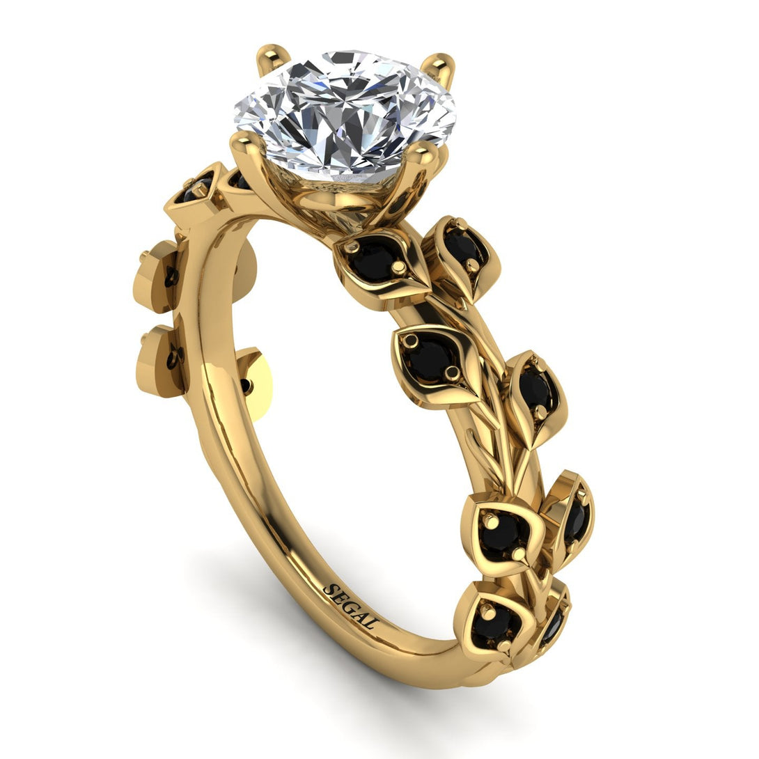 Leaves All Around Yellow Gold Diamond Ring - Sydney 2ct No. 31